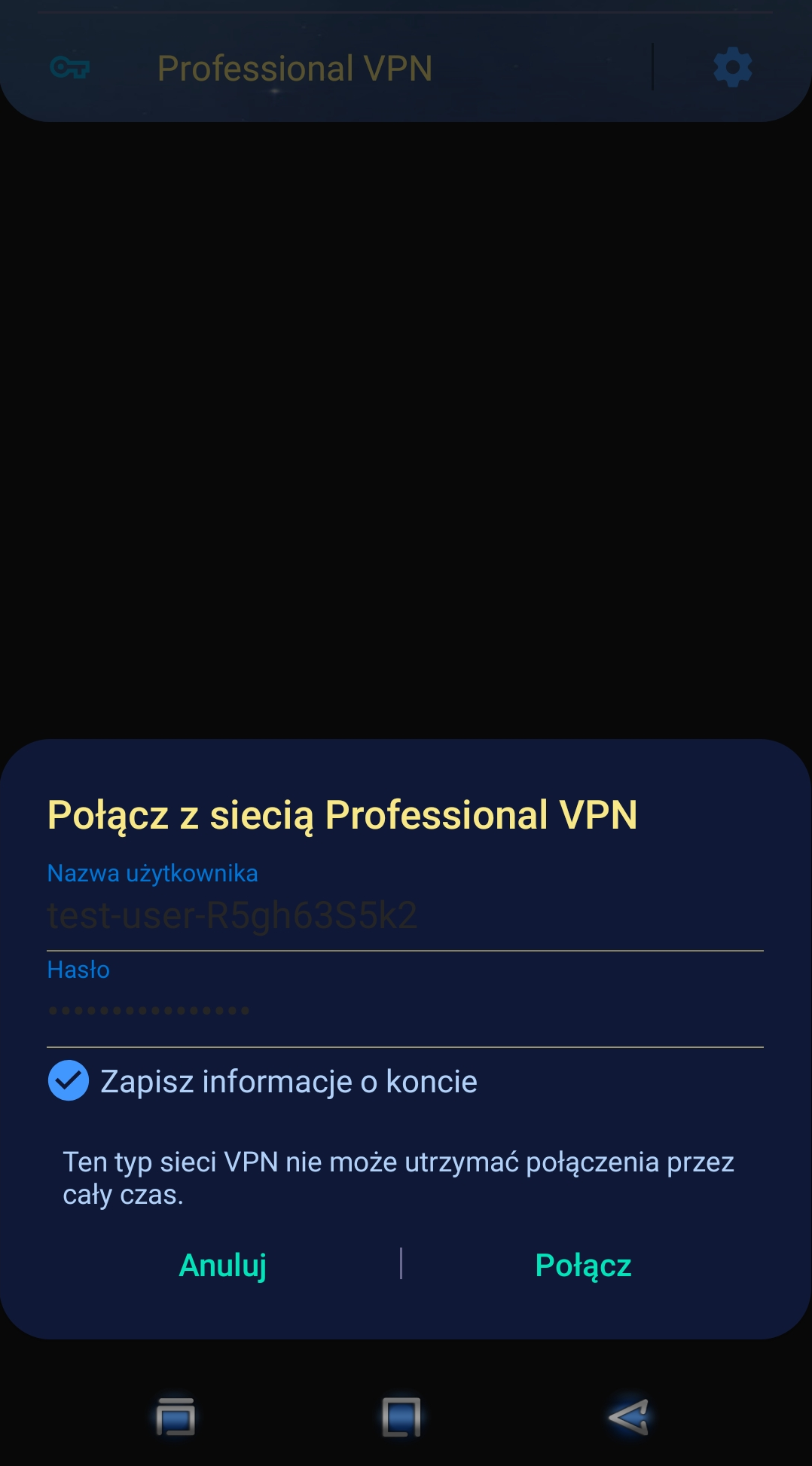Połączenia sieciowe VPN w systemie Android