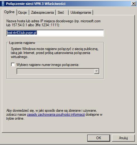 Połączenia sieciowe VPN w Windows